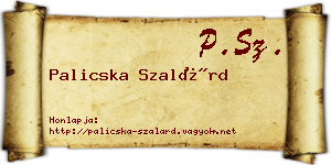 Palicska Szalárd névjegykártya